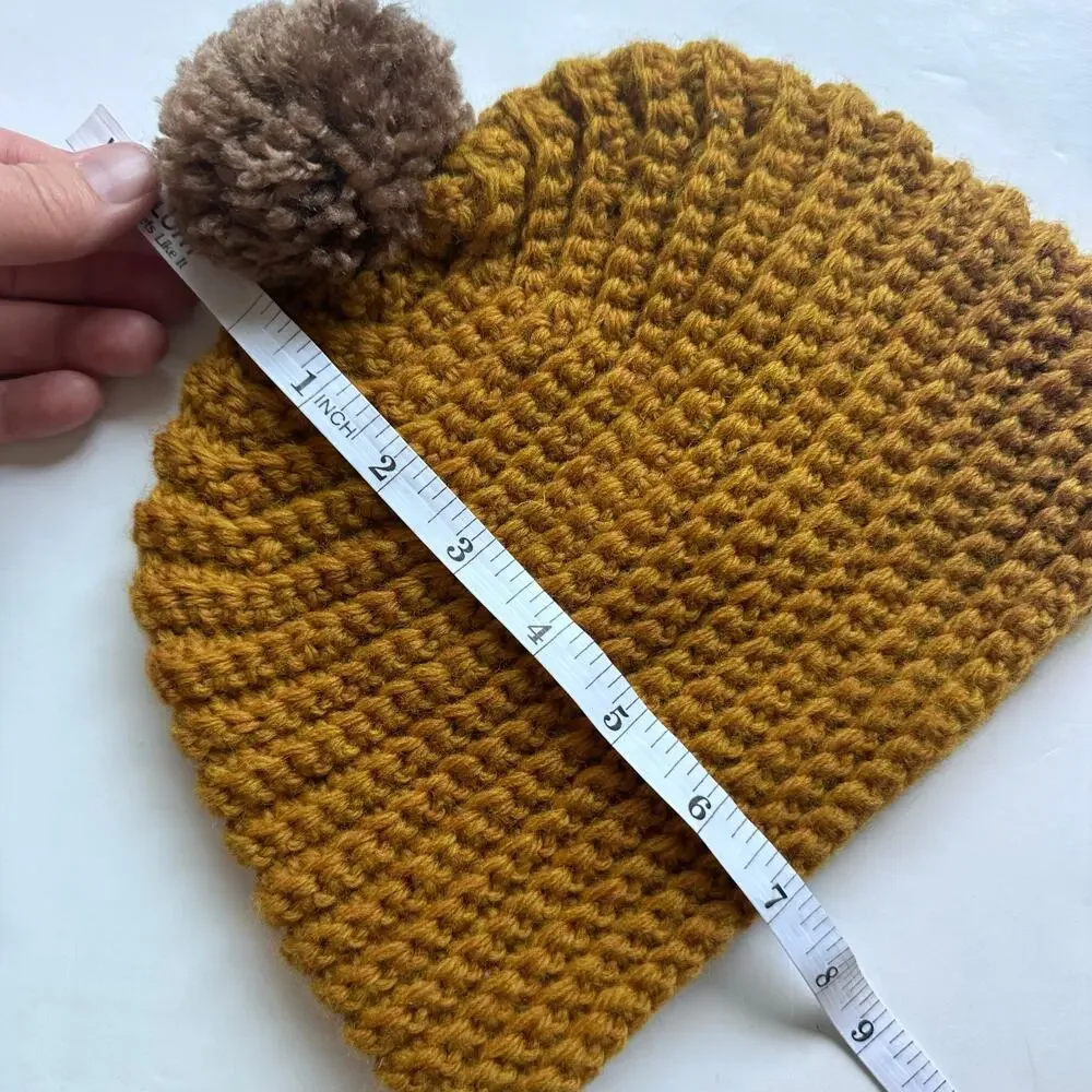 Cozy Yellow Knit Beanie with Pom Pom - Perfect for Winter!